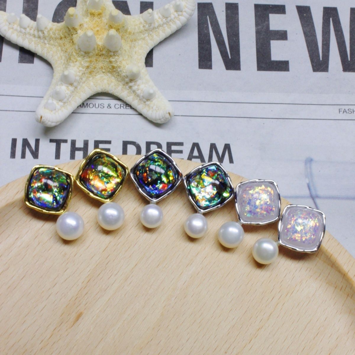 新款复古方糖小众个性款天然淡水珍珠馒头圆耳钉女高级感珍珠耳饰珍珠项链首饰项链详情图18