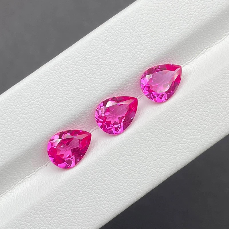 水滴切培育粉蓝宝石