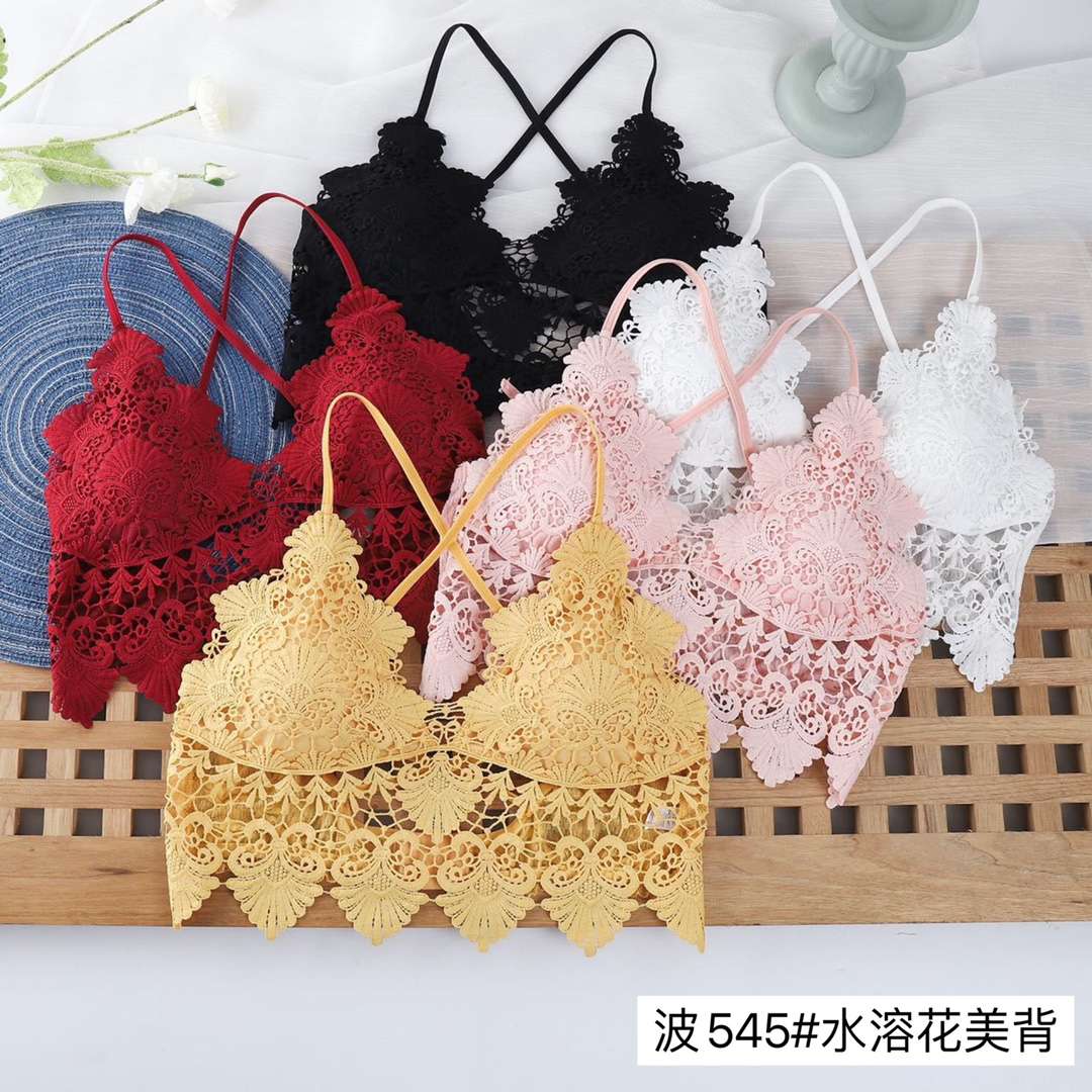 French lace/halter top with chest pads Item Picture