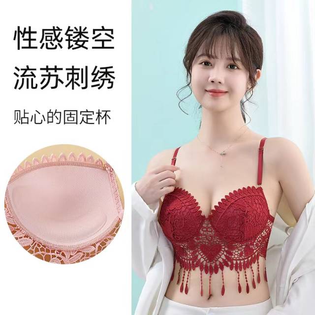 French lace beautiful back bra and vest undefined