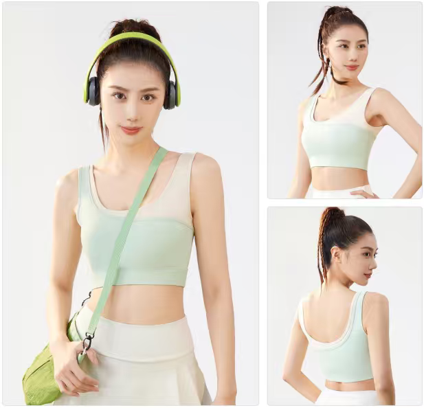 运动文胸冰丝无痕聚拢胸罩舒适透气塑形内衣女薄款轻盈