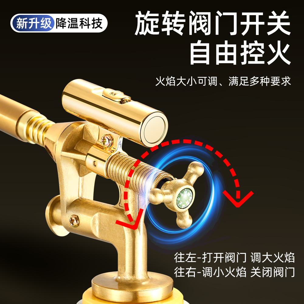 新款长款便携式软管卡式喷枪头高温丁烷点烟枪户外便携喷枪253白底实物图