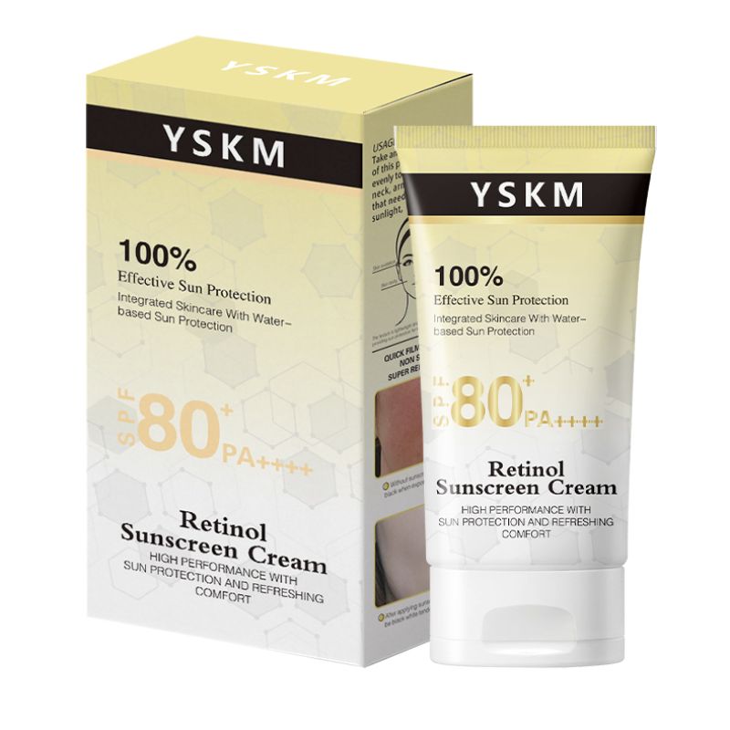 YSKM视黄醇防晒霜SPF60+PA++100%高倍防晒含视黄醇养肤 水润清爽 防水防汗 面部专用 防晒护肤二合一