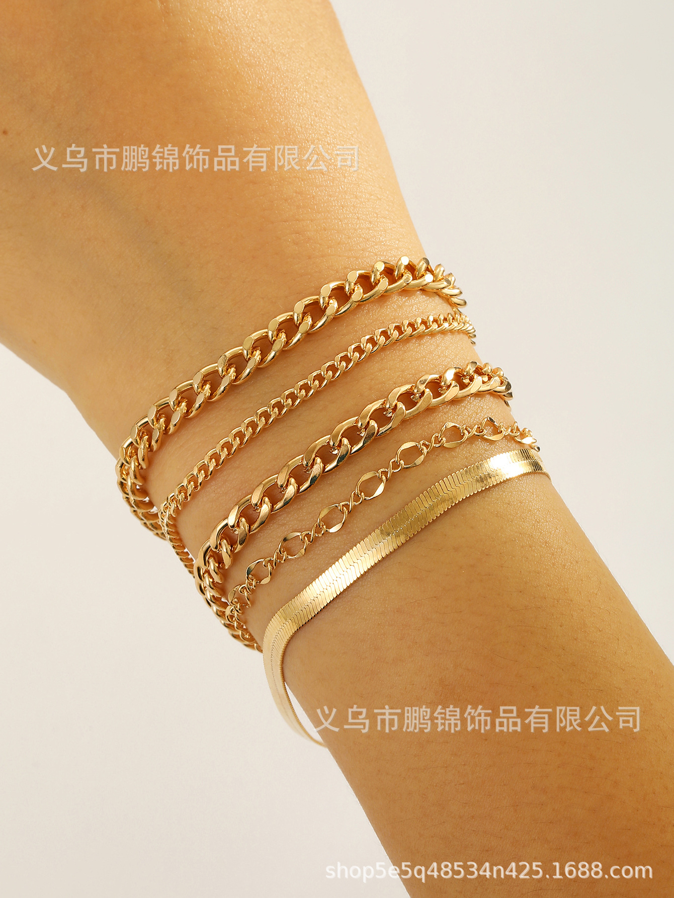 跨境欧美饰品 金色手链轻奢高级感小众设计感首饰配饰简约手饰女详情7