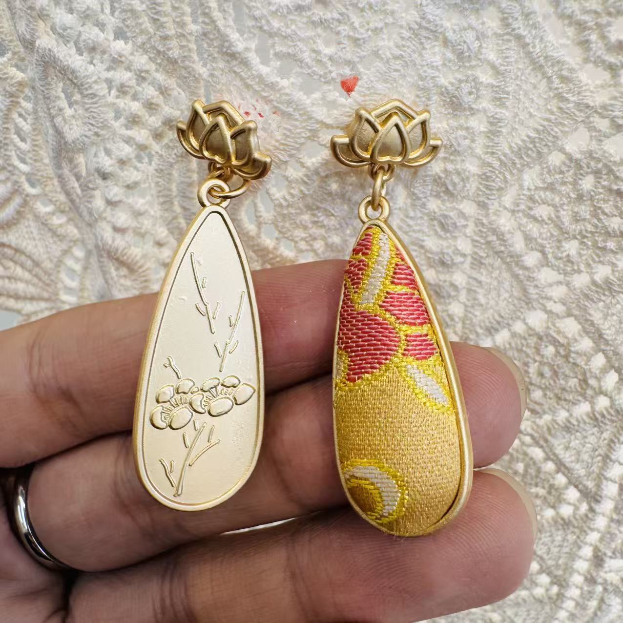 Intangible cultural heritage, traditional culture, diy hairpins, Song brocade material kits, earrings, stud earrings, pendants, jewelry gifts, New Year's Day diy earrings and earrings, Chinese jewelry, children's materials, team-building activities details Picture