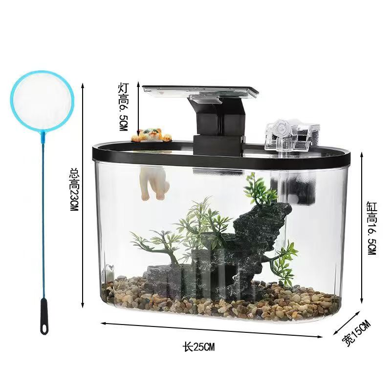 Oval desktop landscape tank - Rockery six-piece set/Fish tank/Fish tank imaging