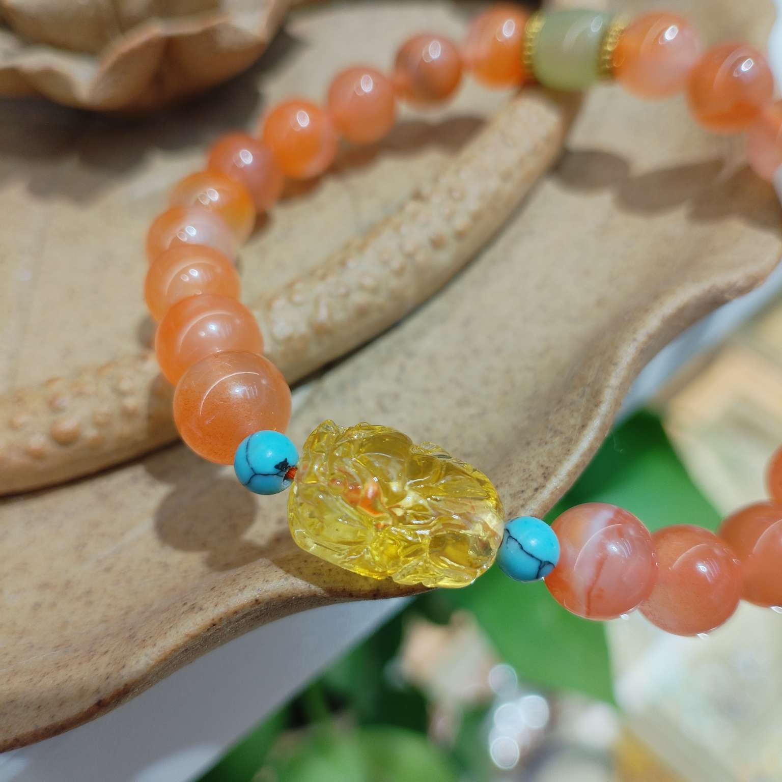 8mm natural crystal bracelet, South red amber and Hetian jade jewelry, fashionable bracelet, simple and versatile accessory gift for women detail image 7