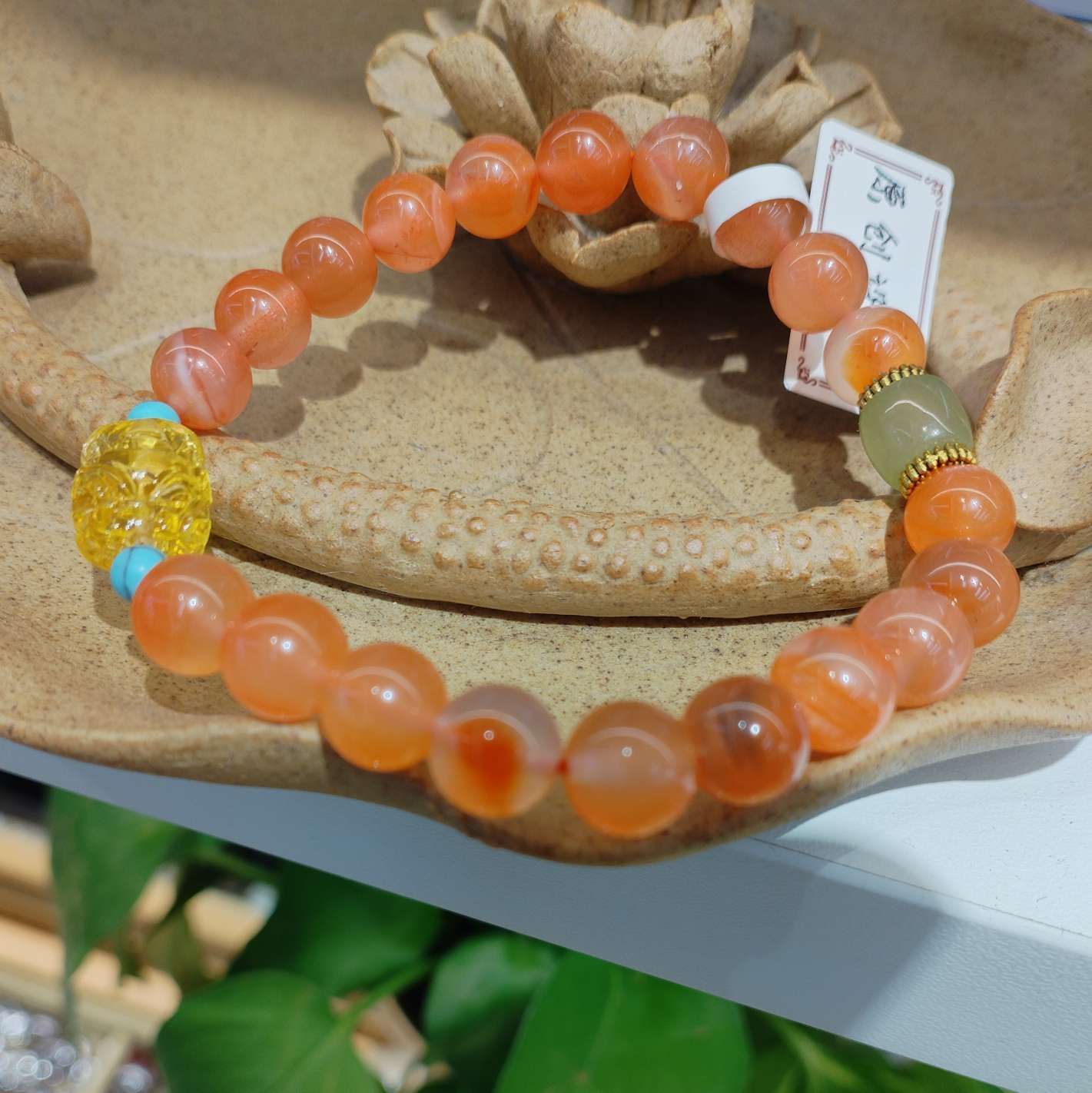 8mm natural crystal bracelet, South red amber and Hetian jade jewelry, fashionable bracelet, simple and versatile accessory gift for women Specification image