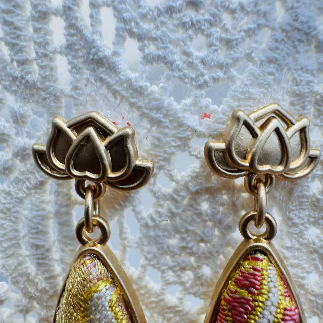 Intangible cultural heritage, traditional culture, diy hairpins, Song brocade material kits, earrings, stud earrings, pendants, jewelry gifts, New Year's Day diy earrings and earrings, Chinese jewelry, children's materials, team-building activities Specification image