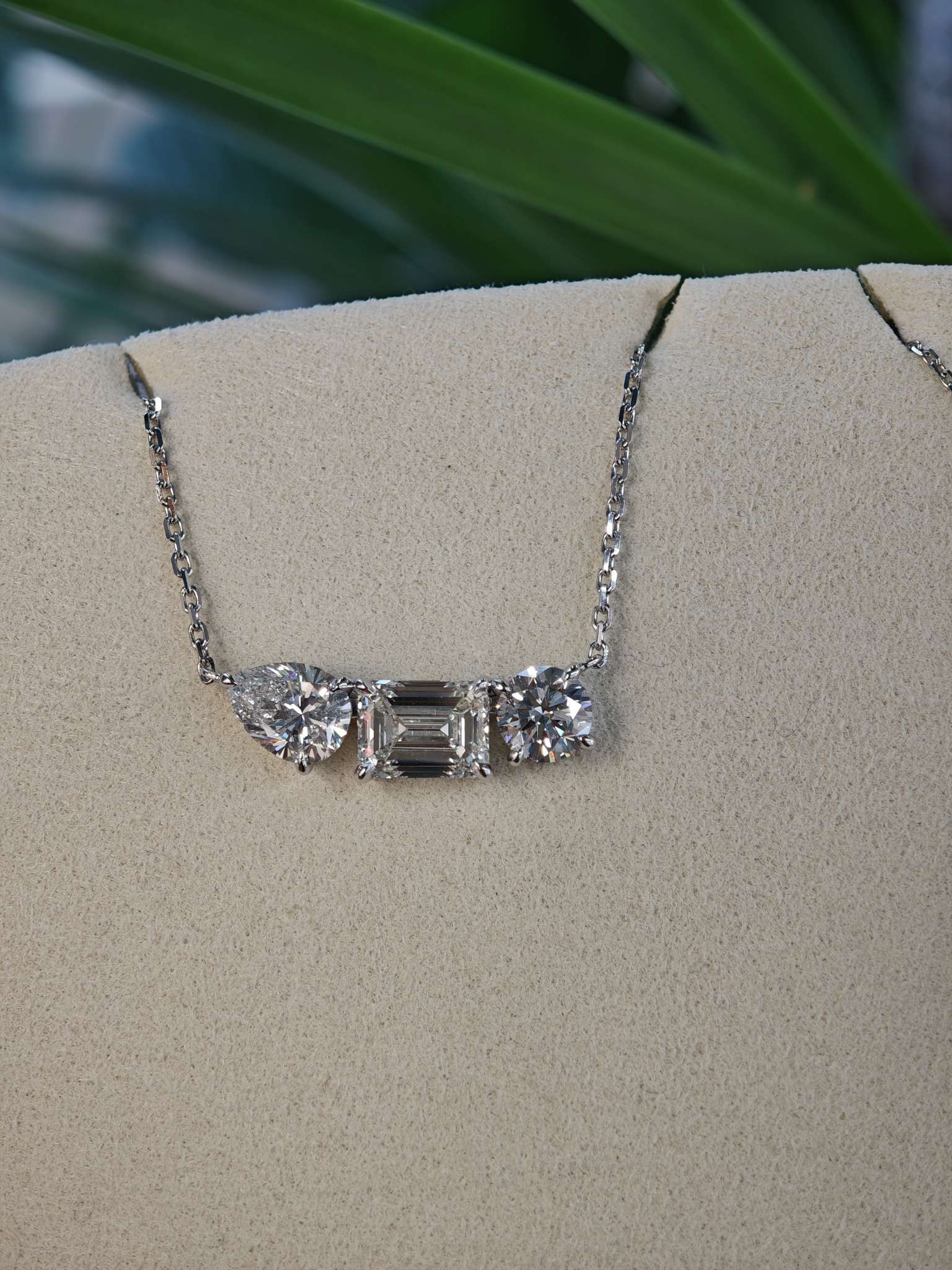 K金白镶嵌培育钻石💎项链珠宝