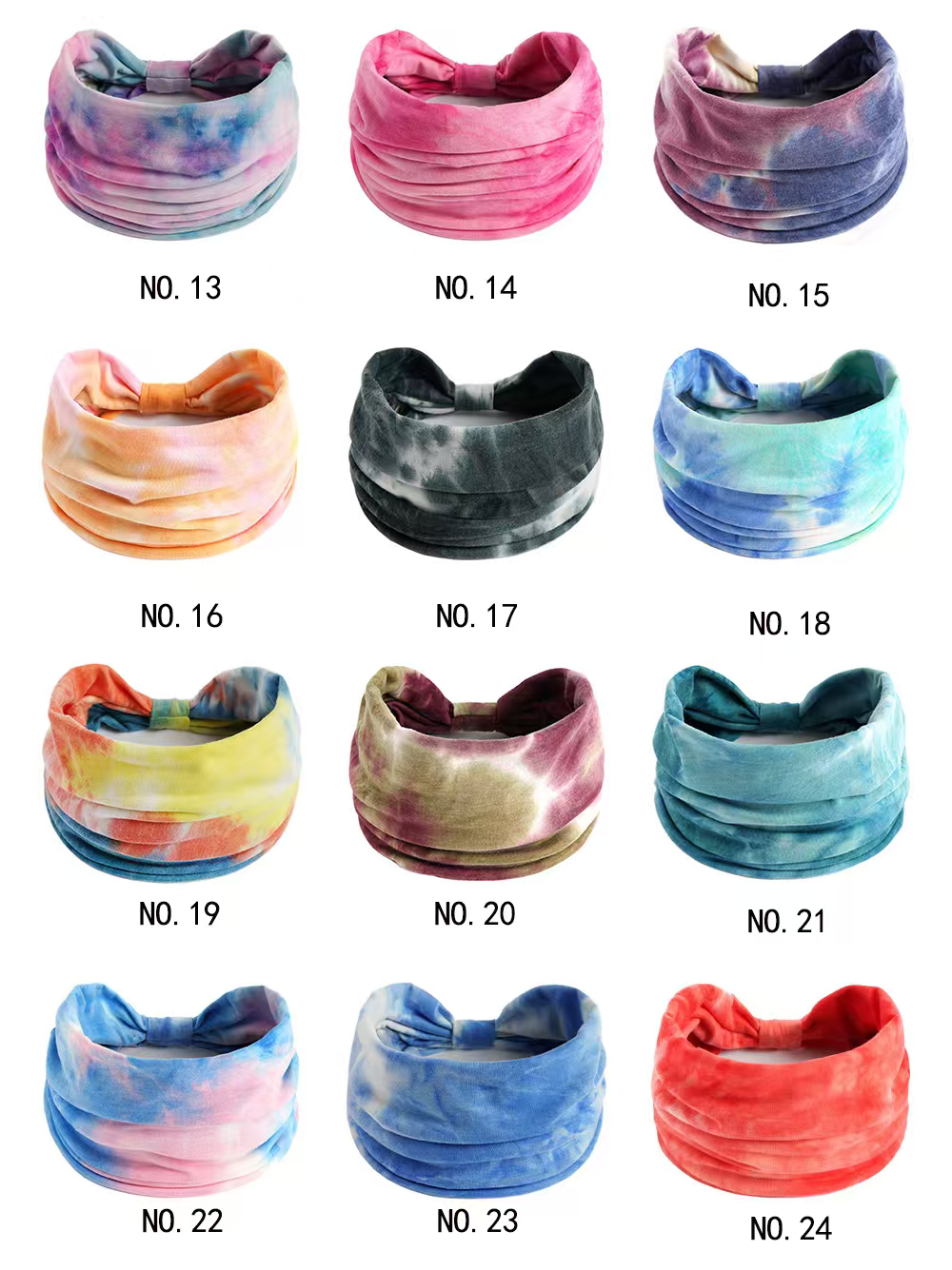 New wide tie-dye hair bands from Europe and America, women's sports yoga sweat-absorbing elastic headbands, fashionable hair bands, hair accessories, headbands for sports and fitness detail image 2