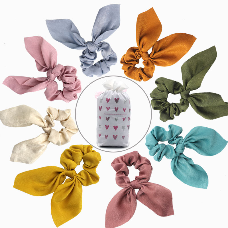 Wholesale of solid-color hair ribbons, hair bands, bow ties, leather bands, fabric large intestine rings, rabbit ear hair ties and hair accessories