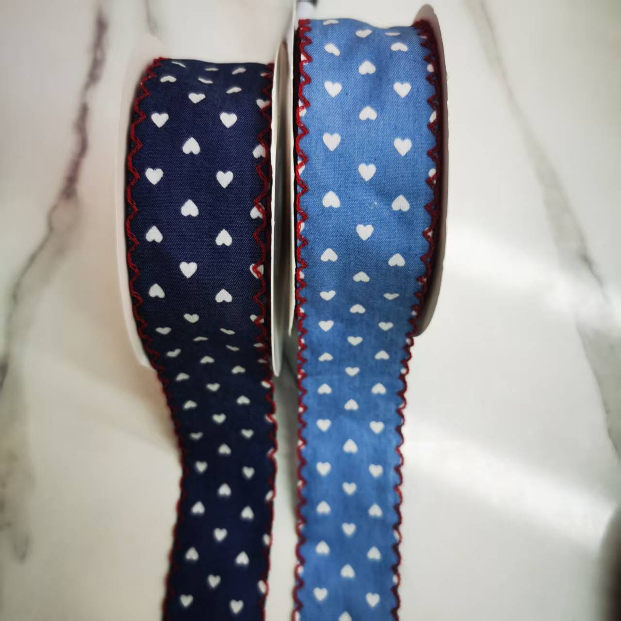 2.5 cm denim heart-shaped wine red border, size 5 clothing hat accessories, headwear, bow, lace accessories details Picture