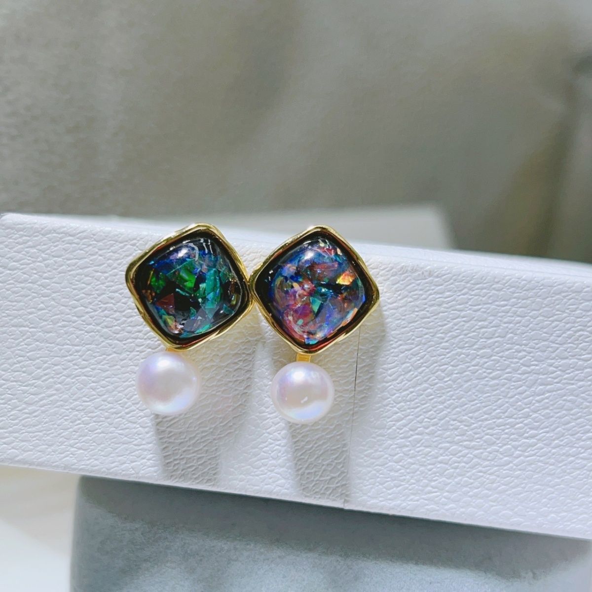 新款复古方糖小众个性款天然淡水珍珠馒头圆耳钉女高级感珍珠耳饰珍珠项链首饰项链详情图7