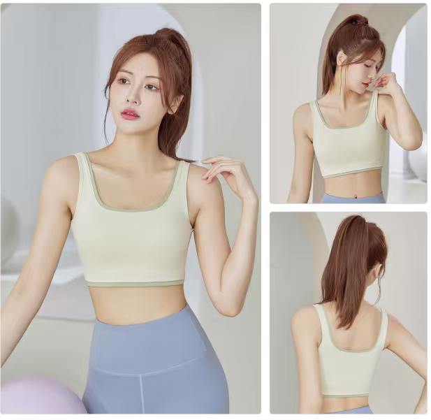 运动文胸冰丝无痕聚拢内衣女薄款舒适透气运动胸罩女式健康跑步胸罩