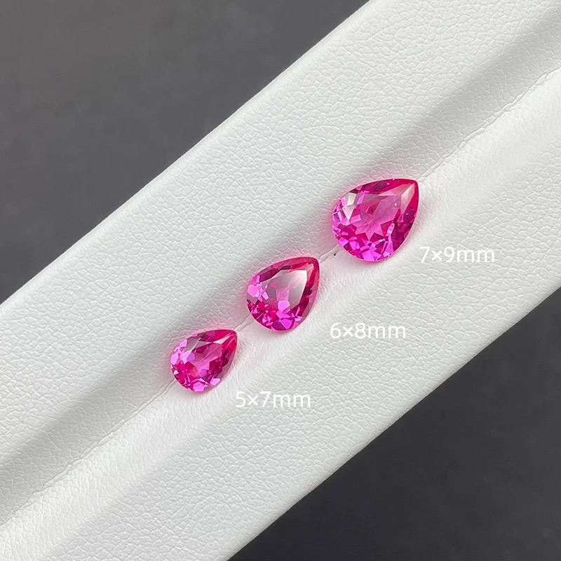 Water-drop cut cultivated pink sapphire Specification image