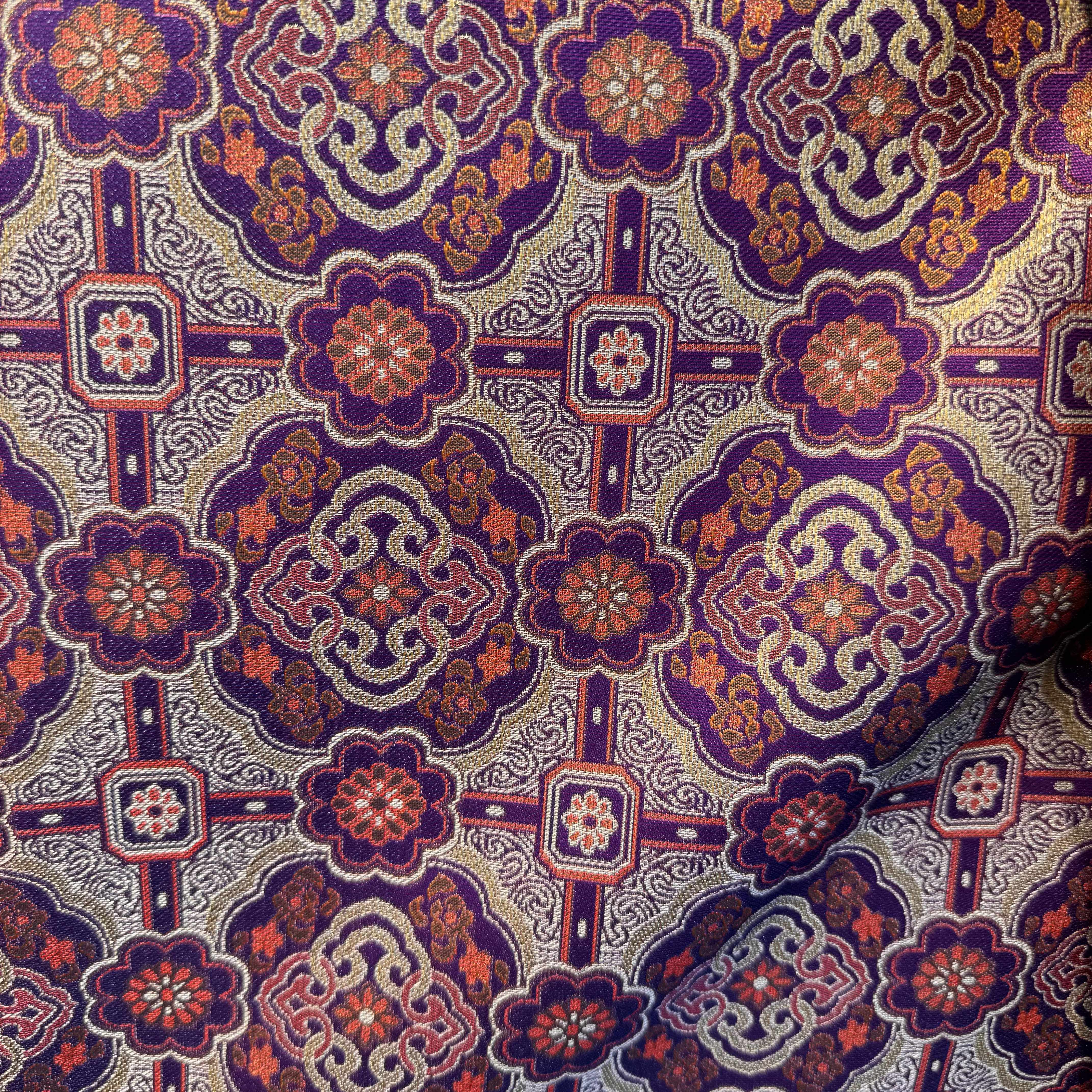 旗袍面料唐装汉服民族风绸缎布料织锦缎提花面料万寿如意八达纹仿宋锦提花面料国风汉服旗袍马甲手工箱包色织布料详情3