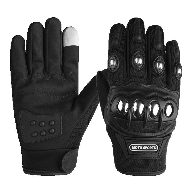 Stainless steel hard shell anti-drop gloves for motorcycles in spring and autumn, anti-slip and wear-resistant gloves for riding motorcycles, protective equipment for riders Item Picture
