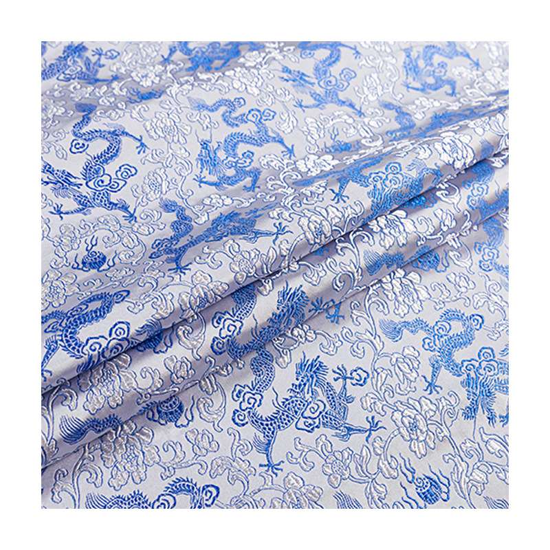 The manufacturer's straight-hair brocade fabric is used for ancient costumes, Hanfu, golden mouth sachets, cheongsams, Tang suits, ethnic-style clothing, and jacquard silk fabric Item Picture