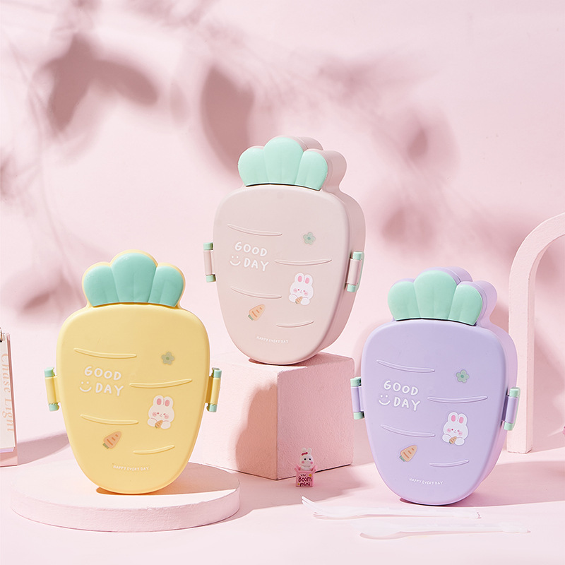 「奶fufu萝卜小兔饭盒直接戳中少女心！马卡龙配色+萌系图案 带它吃饭被问爆链接」详情2