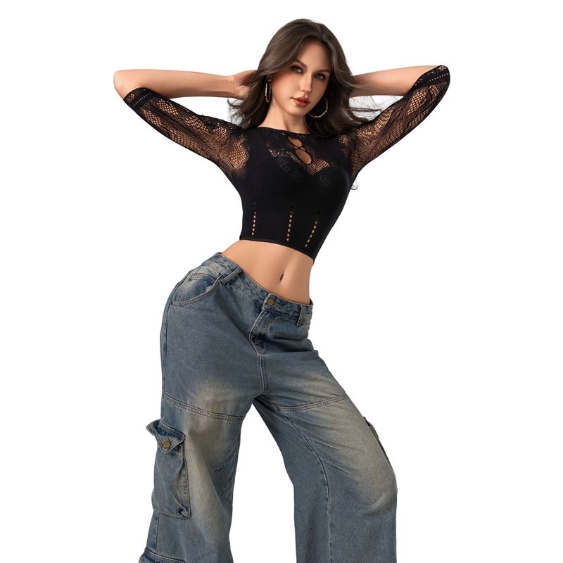 欧美塑身衣女紧身性感女士内衣镂空连体透气渔网内衣自由尺码欧美女装连体内衣