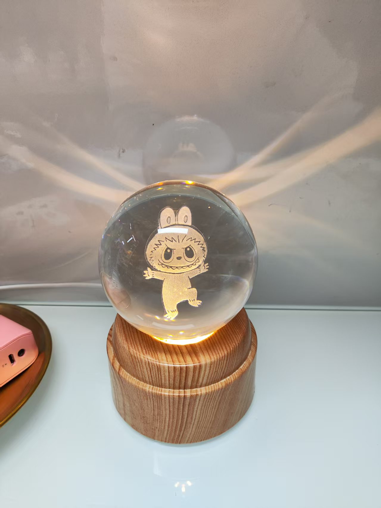 北欧少女百褶磁吸小夜灯木质书灯台灯照明夜灯摆件创意温馨装饰小夜灯小夜灯小夜灯