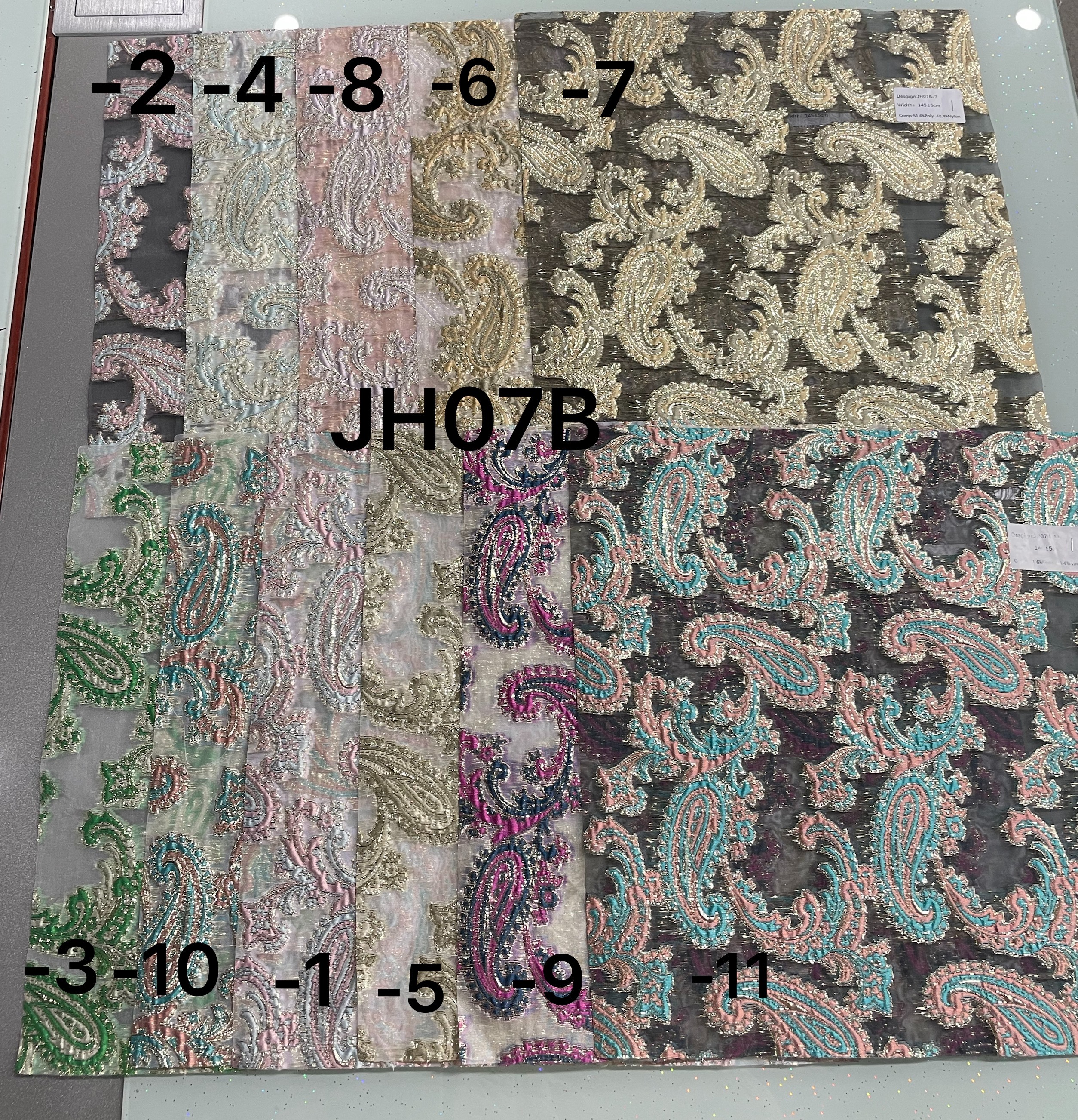 新品腰果花亮片蕾丝面料婚纱礼服演出服服装DIY珠片绣面料外贸轻奢高级感跨境美式复古桌布家用防水防油盖布欧式客厅餐桌布详情2