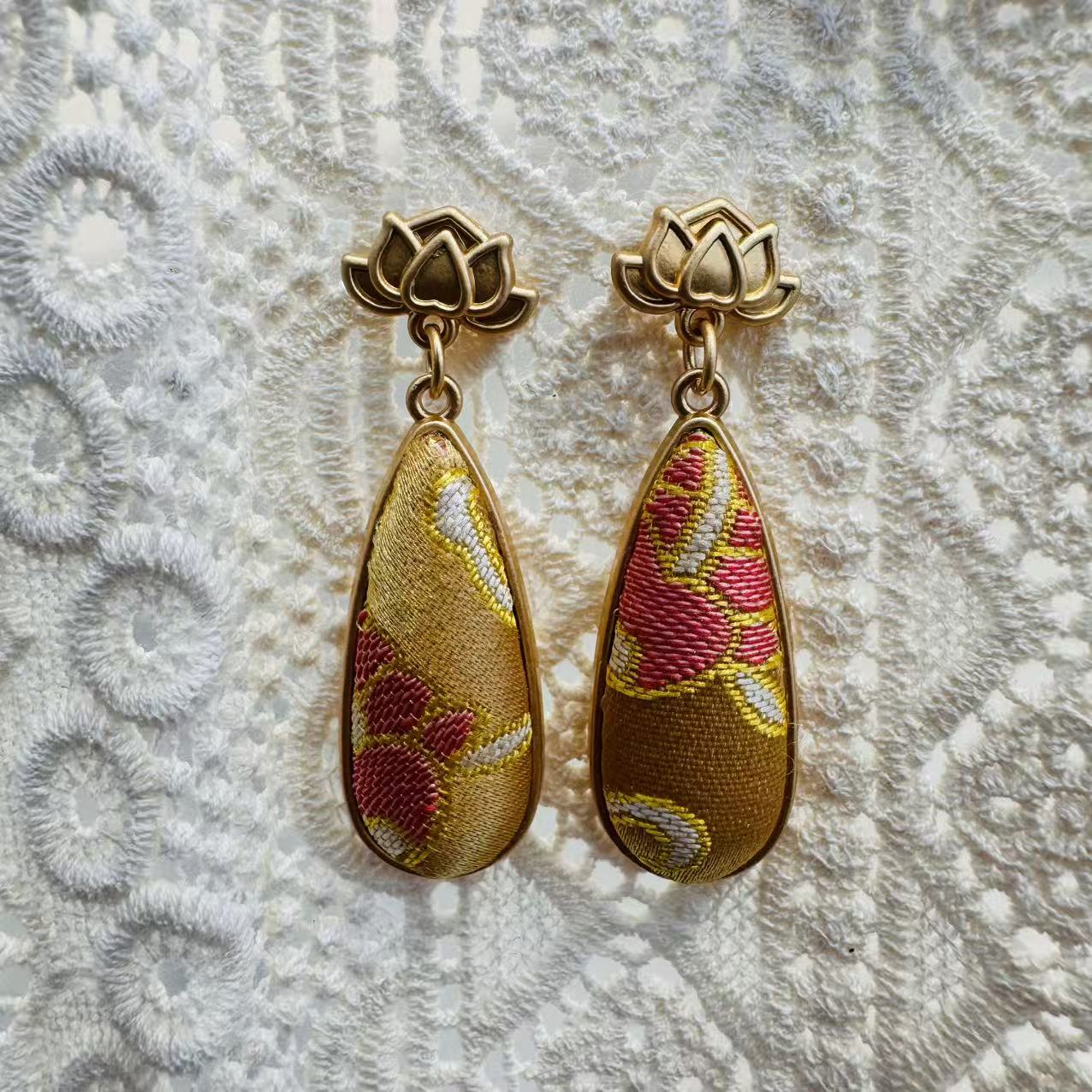 Intangible cultural heritage, traditional culture, diy hairpins, Song brocade material kits, earrings, stud earrings, pendants, jewelry gifts, New Year's Day diy earrings and earrings, Chinese jewelry, children's materials, team-building activities Item Picture