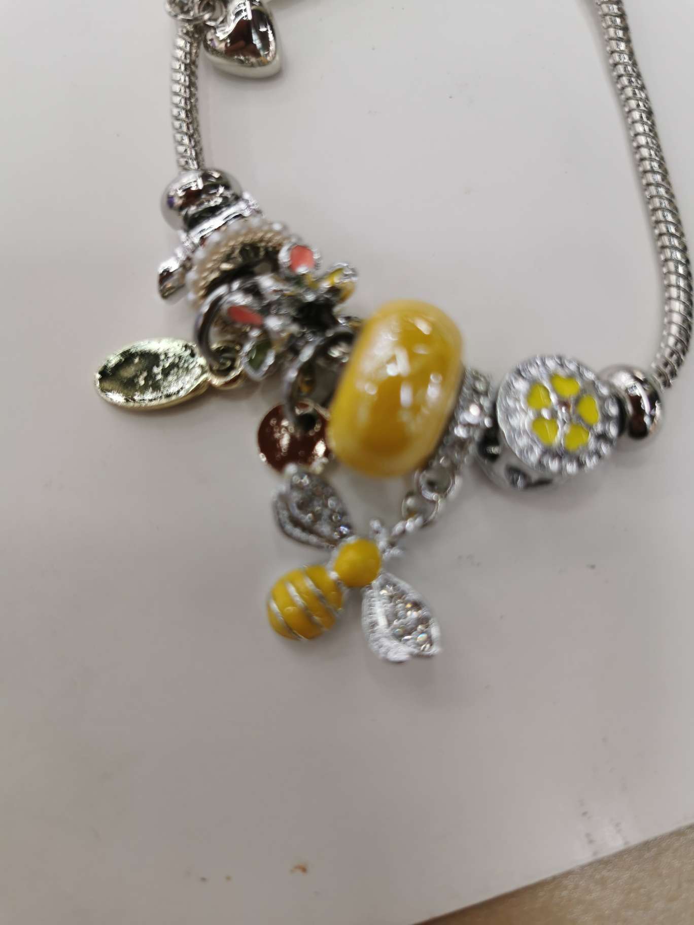 时尚不锈钢手镯沙金铜亚克力晕染手饰简约百搭手环女款潮流饰品手镯