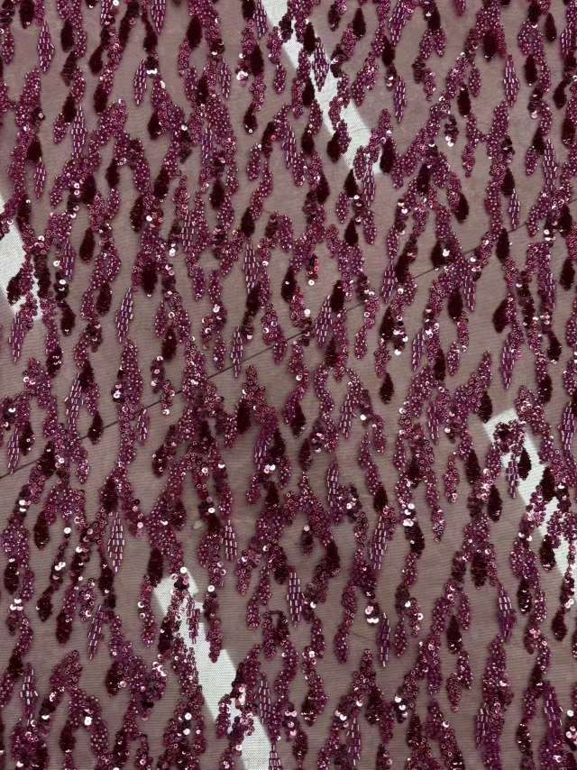 Fabric processing and customization for heavy industry wedding dresses and evening gowns, custom-made beaded fabric, high-quality handcrafted fabric selection Item Picture
