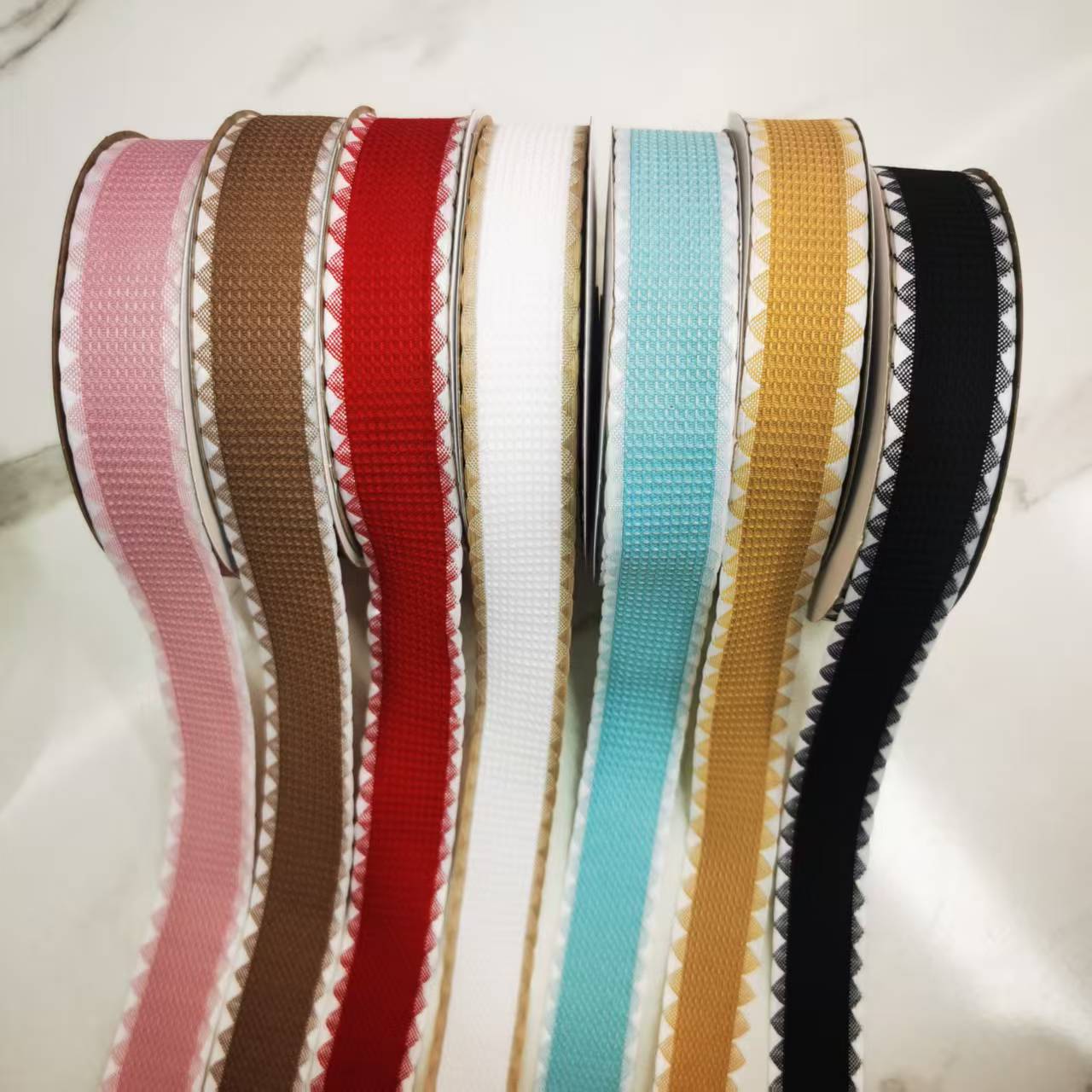 2.5 cm checkered lace webbing, bow, hand strap, clothing and toy accessories factory direct sales of lace accessories
