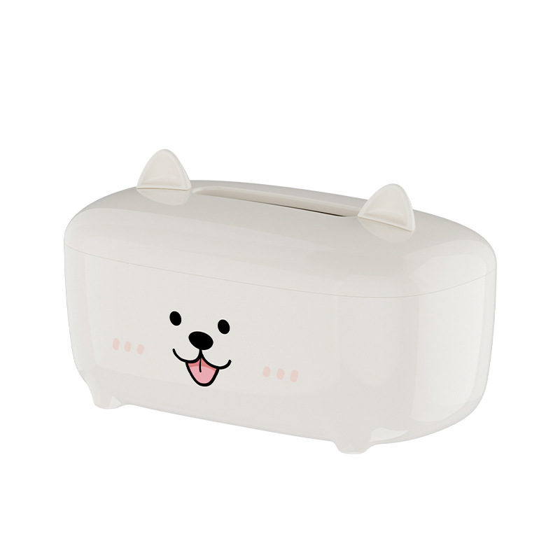 桌面纸巾盒，可爱动物造型抽纸盒，卡通纸巾盒（817-6448）白底实物图