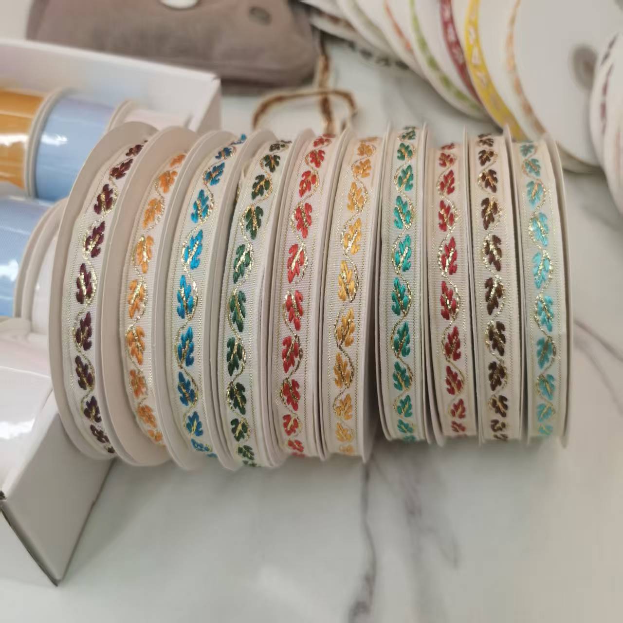 1 cm gold thread leaf webbing, clothing, shoes, hats, accessories, DIY bow