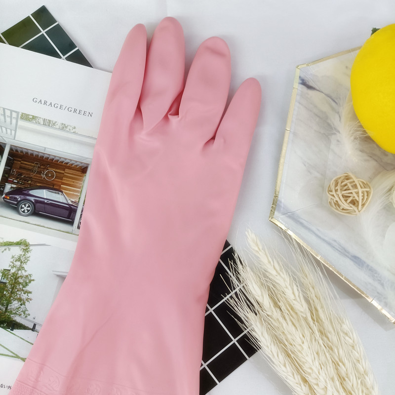 粉色乳胶手套家务手套