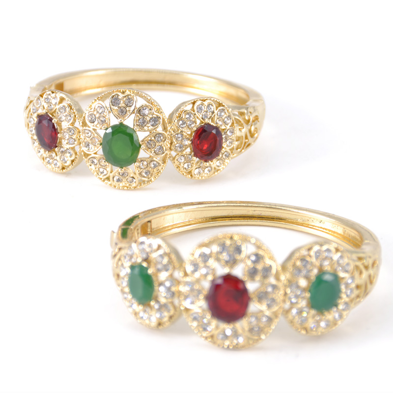 1个女士时尚开口手镯golden plated阿拉伯风格合金镂空花朵雕刻袖口宽手镯适合宴会婚礼佩戴饰品中东专项