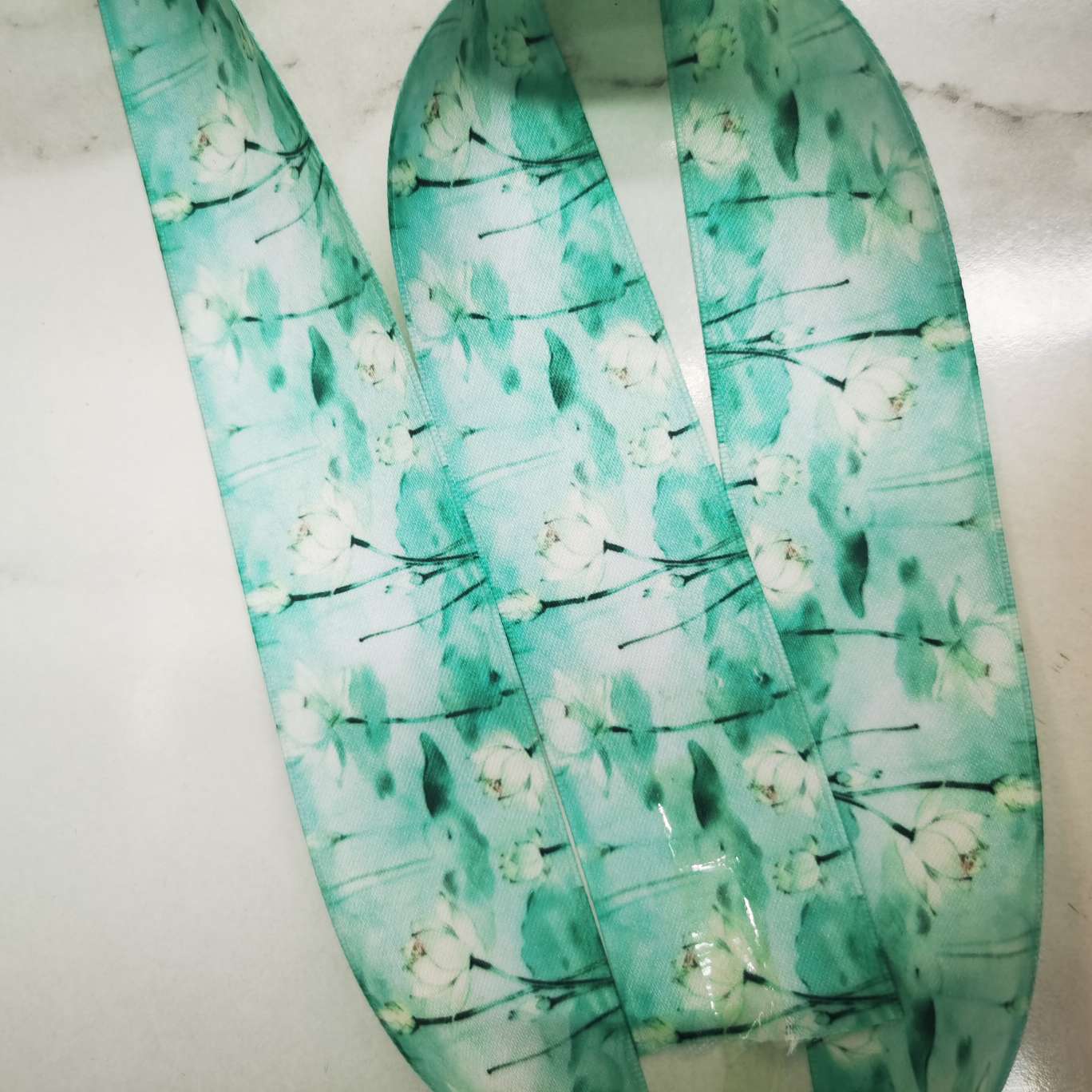 4厘米消光带印荷花服装鞋帽辅料手工DIY蝴蝶结礼品包装图