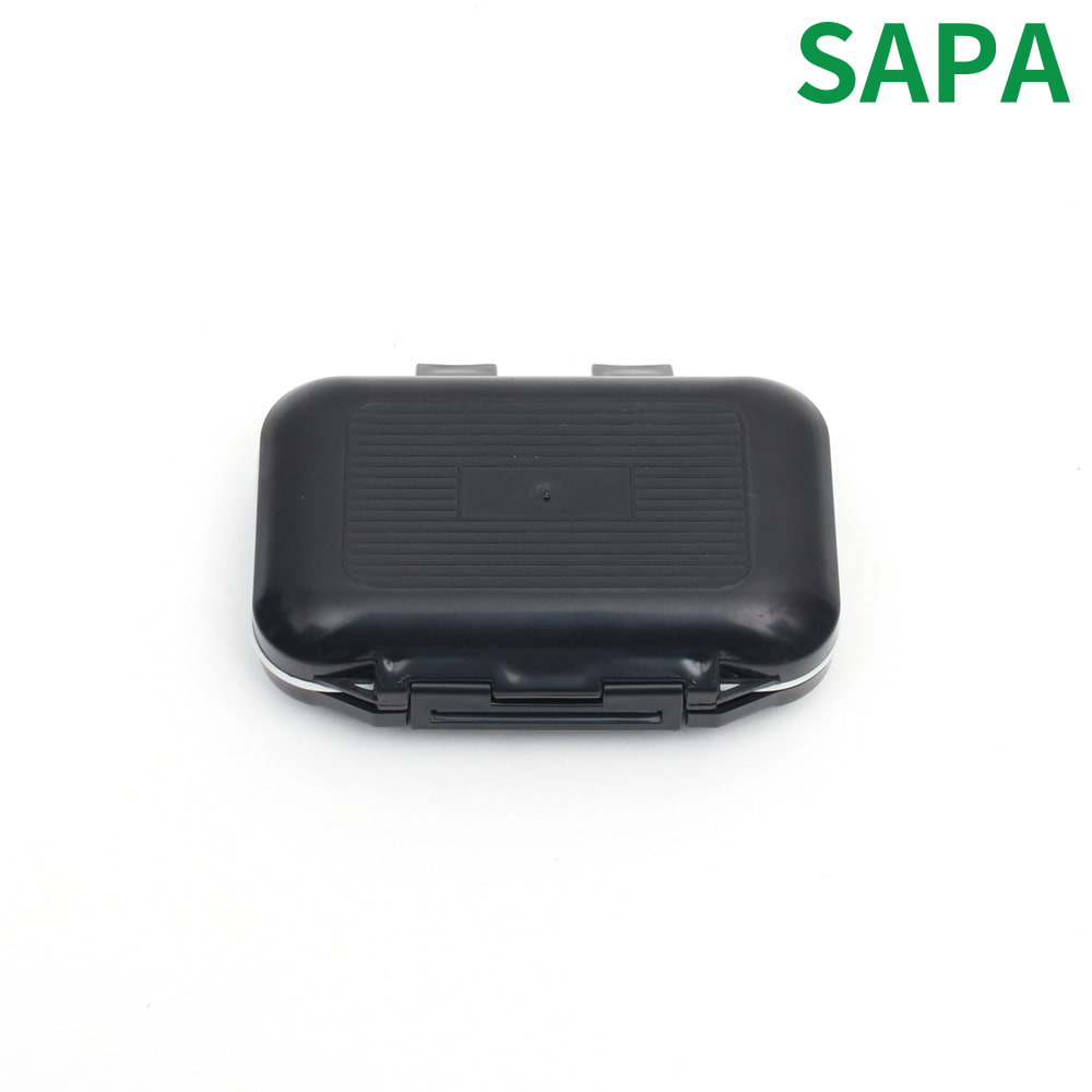 SAPA 12-compartment 4-opening and closing door pocket fishing gear box, black small fishing accessories storage box, pvc box Specification image