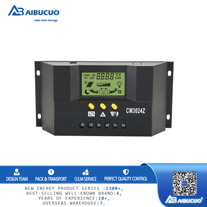 AIBUCUO Jubo Universal 12v/24v 30A intelligent fully automatic photovoltaic panel power generation solar controller