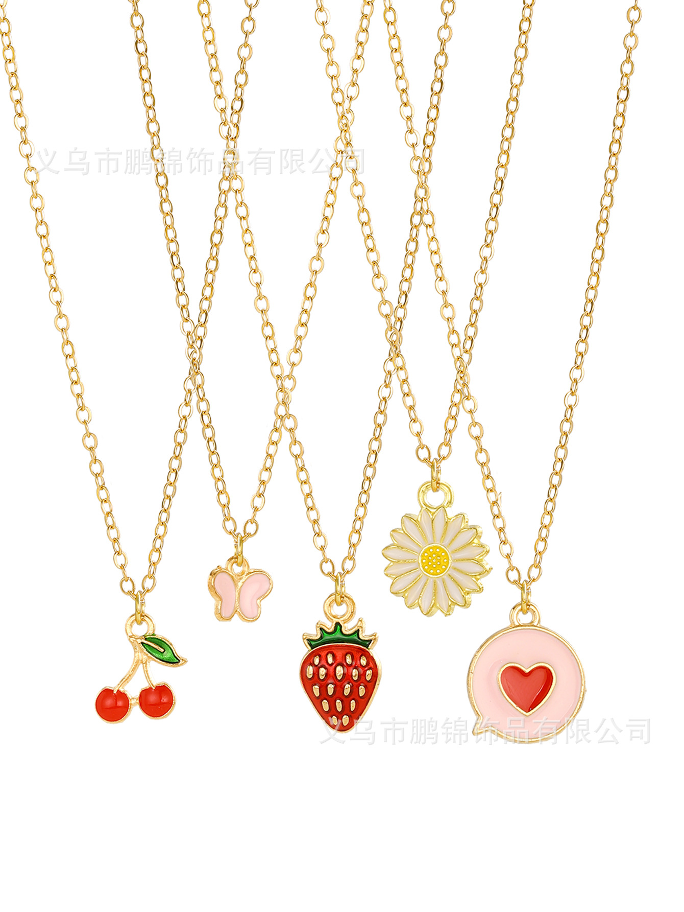 欧美跨境饰品 樱桃吊坠项链女isn轻奢高级感小众首饰配饰锁骨链女详情2