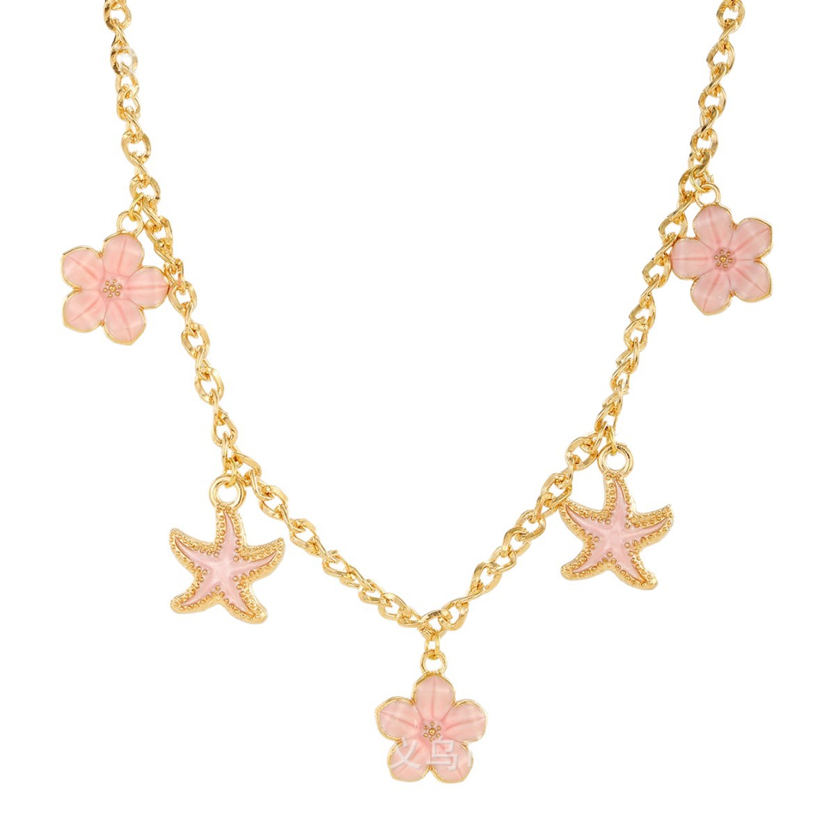 欧美跨境饰品 海星吊坠项链女isn轻奢高级感小众首饰配饰锁骨链女白底实物图