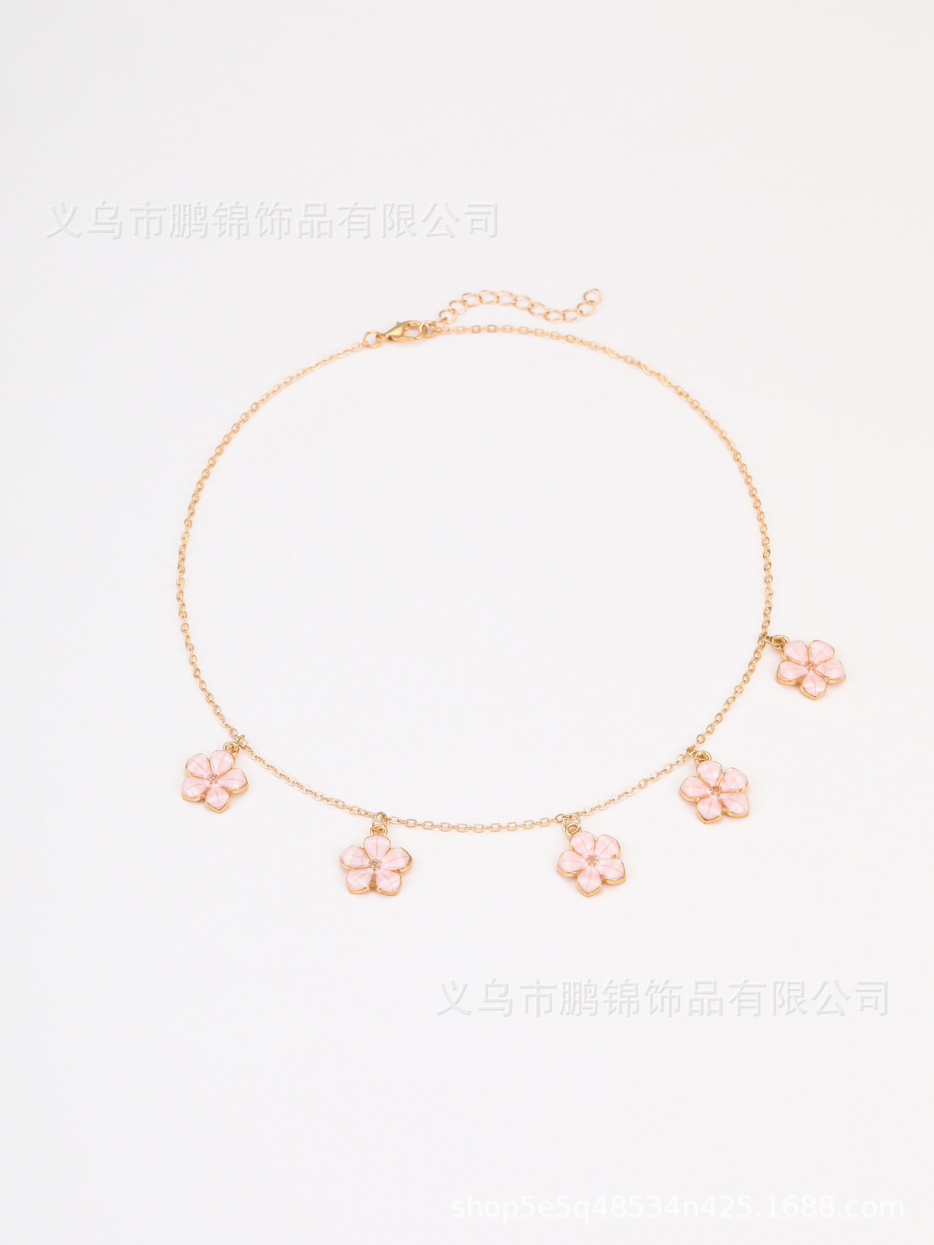 欧美跨境饰品 花朵吊坠项链女时尚小众轻奢高级感首饰配饰女项饰详情7