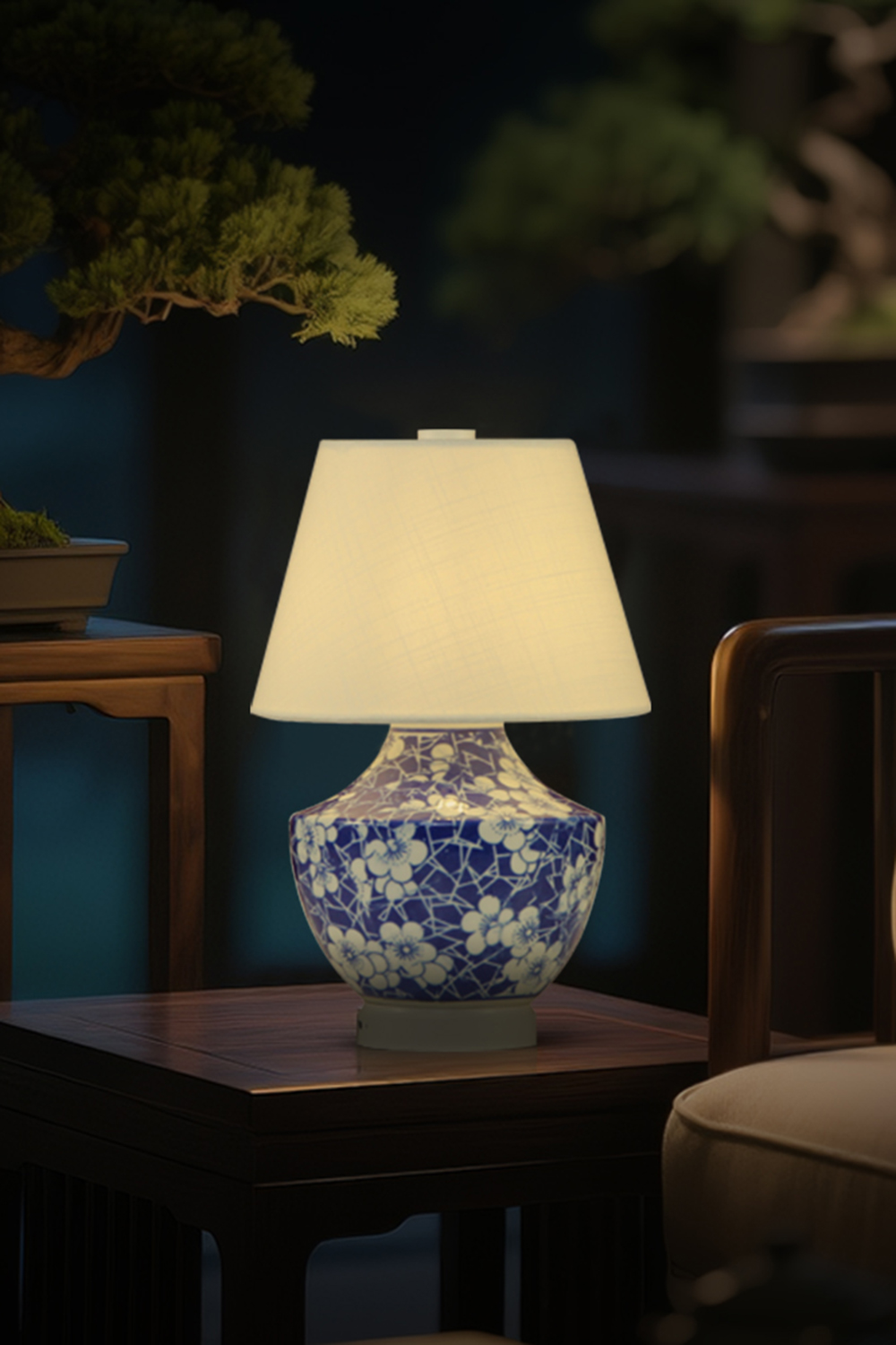 Creative home ceramic atmosphere lights, night lights, decorative lights, ornaments, fabric creative table lamp covers full figure