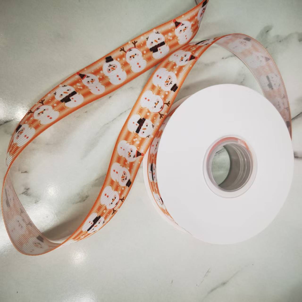 2.5 cm threaded tape printed Snowman Christmas decorative ribbon clothing accessory lace accessory Specification image