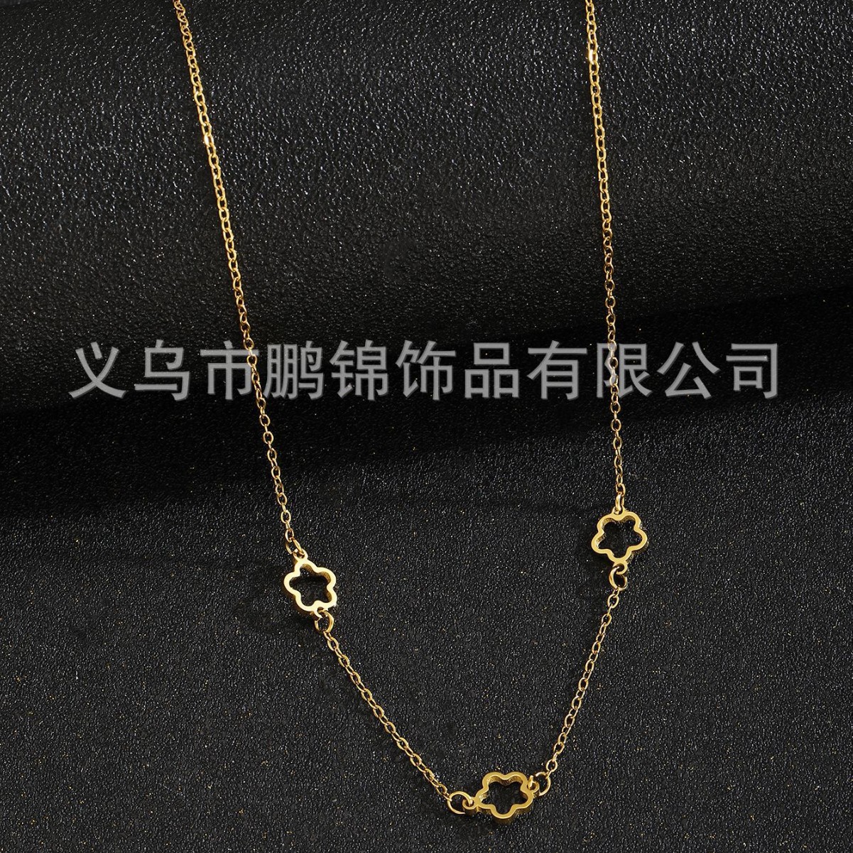 欧美跨境饰品 镂空花朵吊坠项链女轻奢高级感首饰配饰锁骨链小众细节图