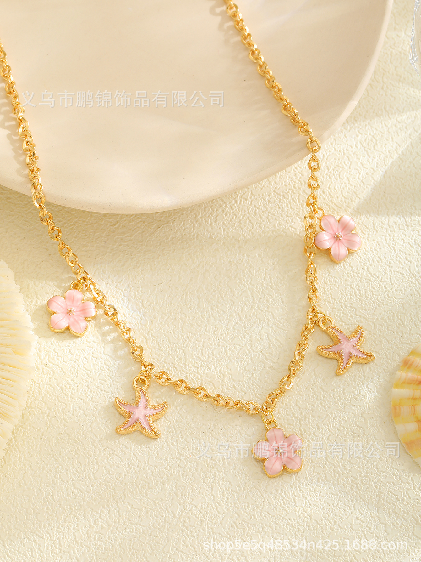 欧美跨境饰品 海星吊坠项链女isn轻奢高级感小众首饰配饰锁骨链女详情8
