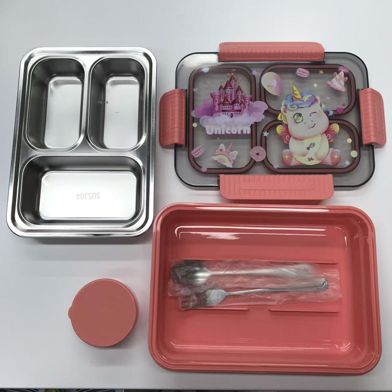 宇航员小熊/恐龙卡通分隔饭盒 多色便携保鲜盒 学生上班族带饭餐盒详情3