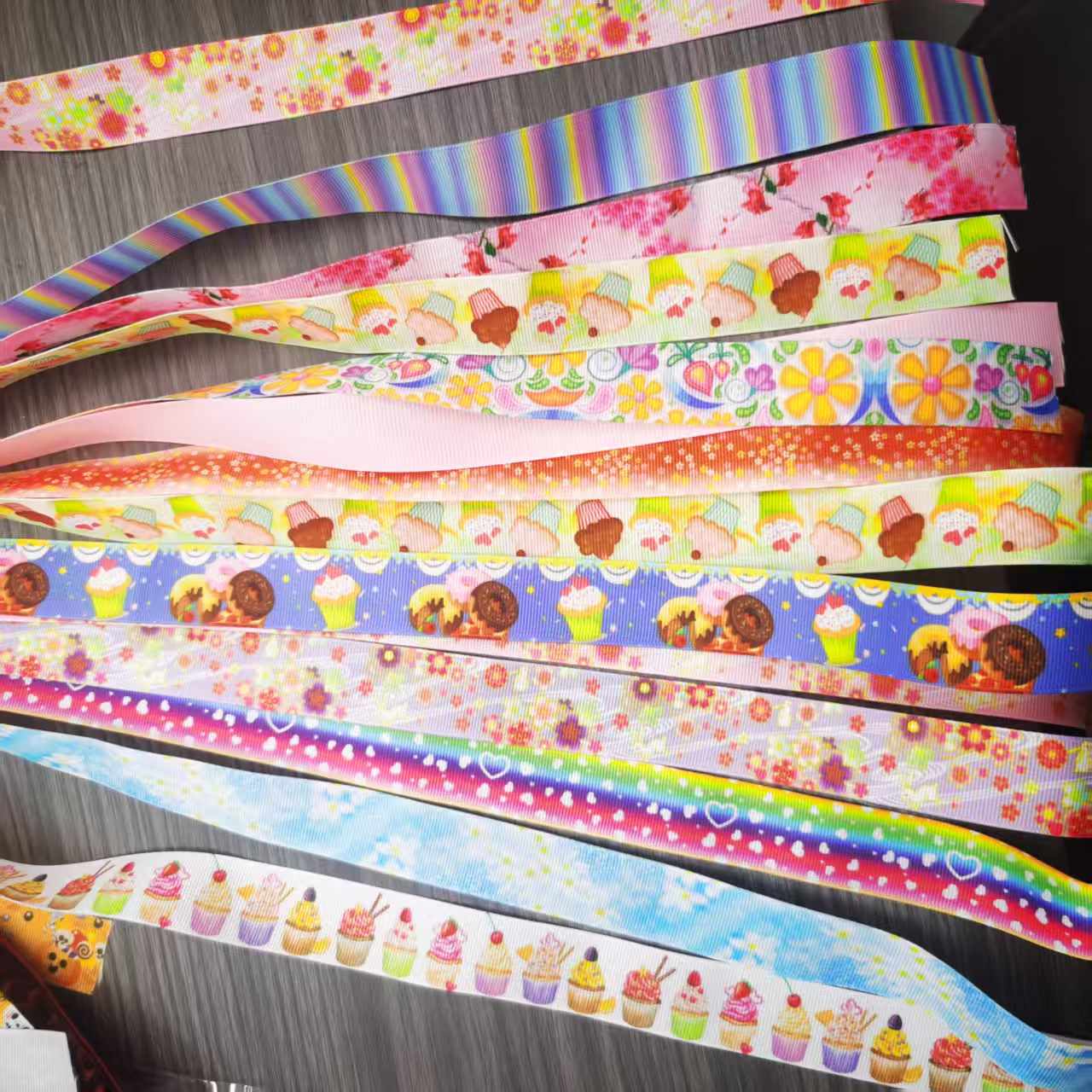 2.5 cm threaded tape printed, 10 meters per package, 10 colors of clothing, shoes, hats, accessories, flowers, gift packaging, bows, headwear, lace accessories