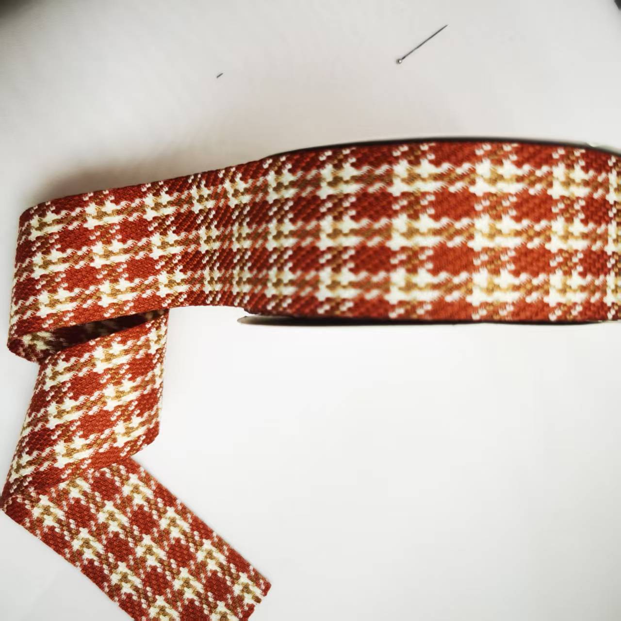 4 cm checkered small chanted ribbon clothing, shoes, hats and accessories, 100 yards per roll Item Picture