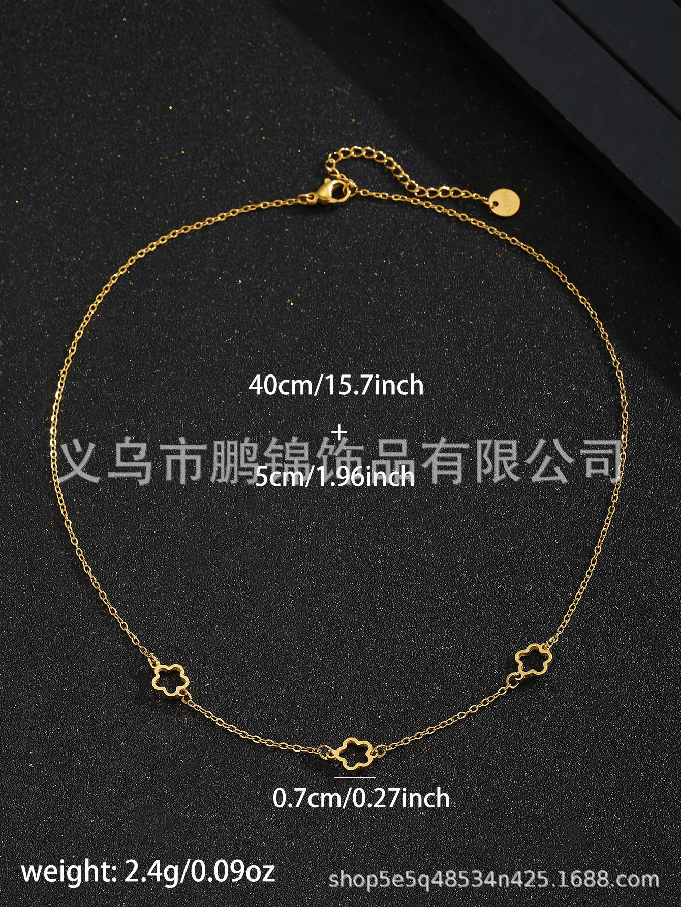 欧美跨境饰品 镂空花朵吊坠项链女轻奢高级感首饰配饰锁骨链小众详情9