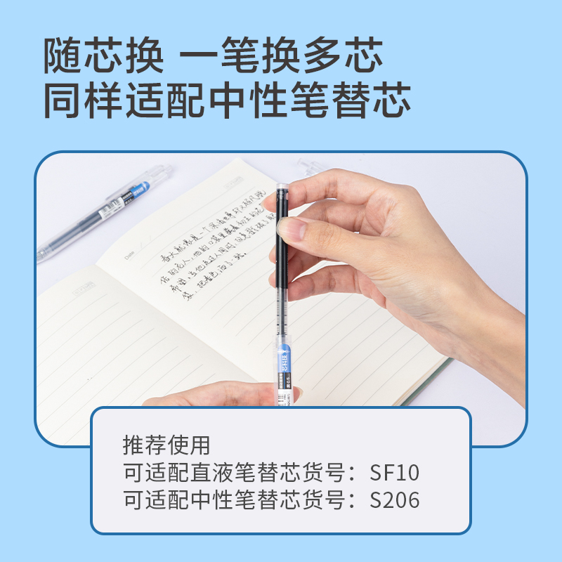 签字笔中性笔/中性笔/自动中性笔/文具/黑笔产品图